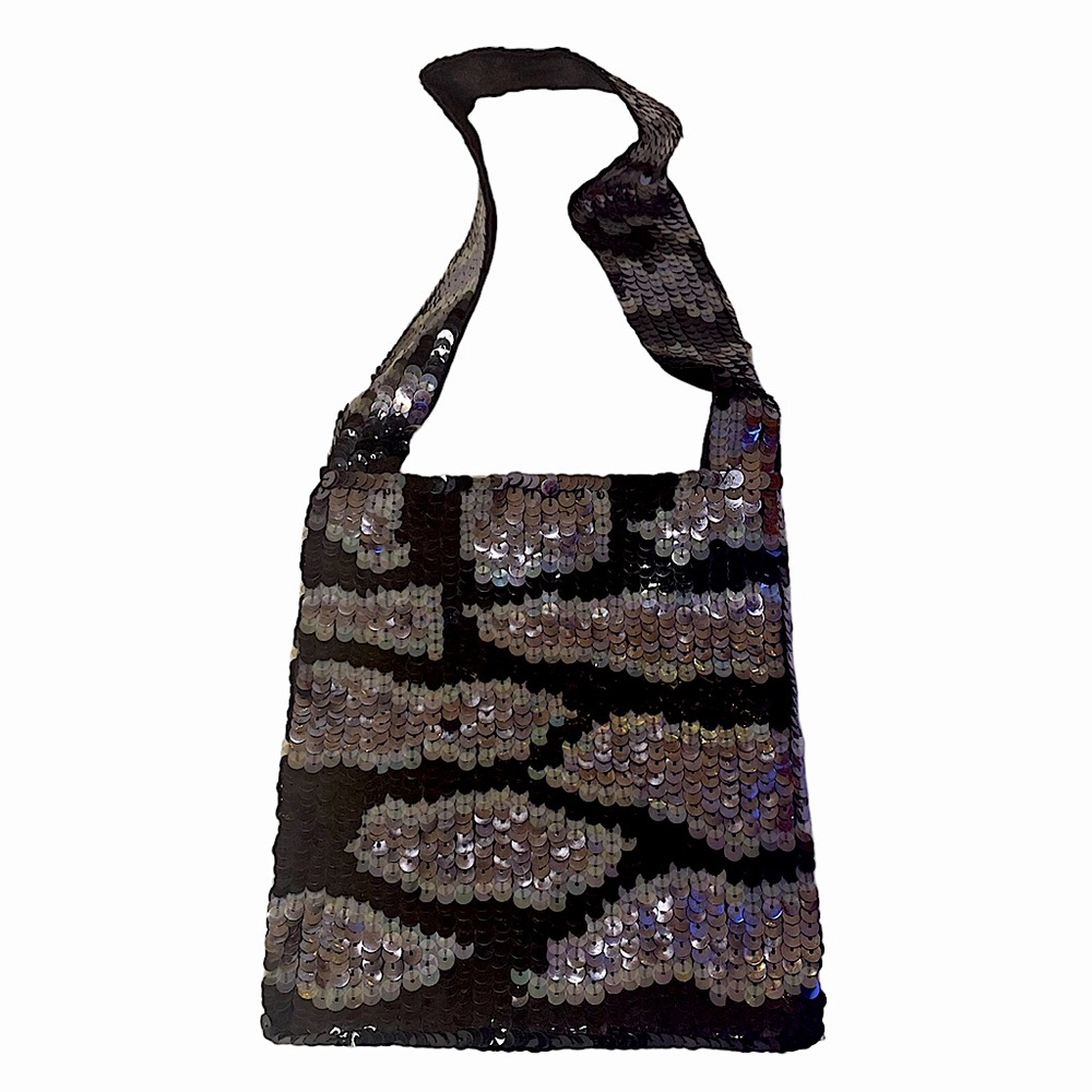Jet Black Sequin Evening Bag
